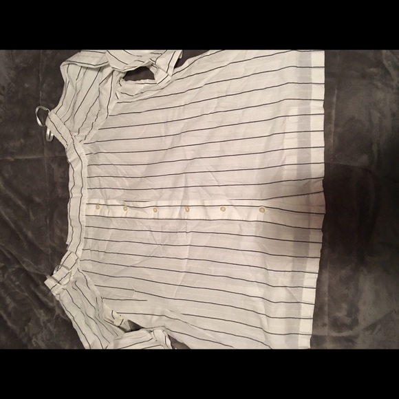 LOFT STRIPED OFF SHOULDER TOP - Picture 2 of 5